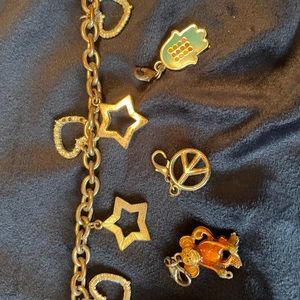 Vintage bundle charm bracelet and three added charms